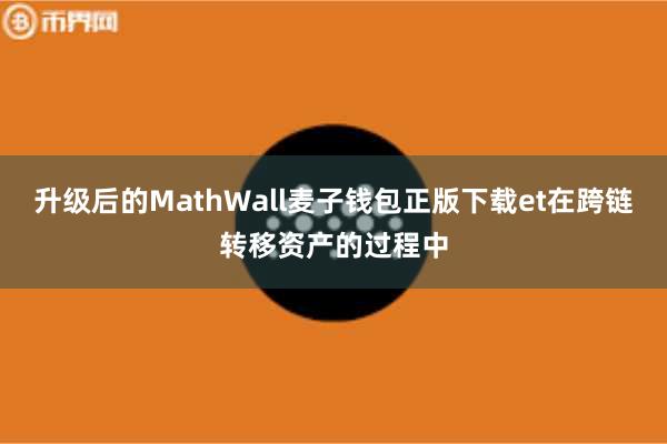 升级后的MathWall麦子钱包正版下载et在跨链转移资产的过程中