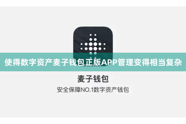 使得数字资产麦子钱包正版APP管理变得相当复杂