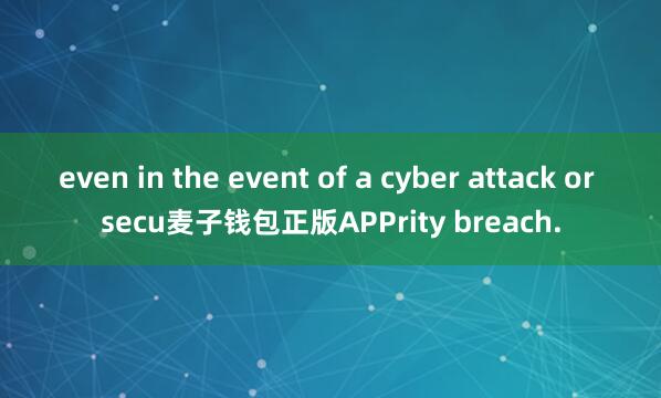 even in the event of a cyber attack or secu麦子钱包正版APPrity breach.